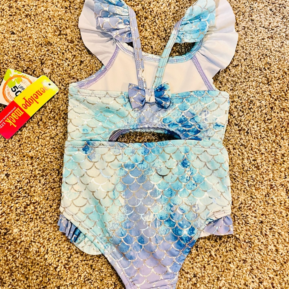 Penelope Mack Blue and Purple One Piece Swimsuit